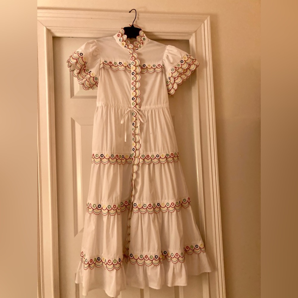 Celia B Malik Scalloped Dress in White.  Size is Small.